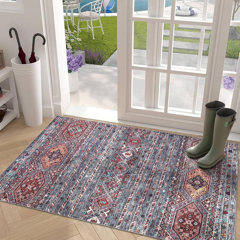 Rugs for Living Room Washable Rug Area Non-Slip Carpet