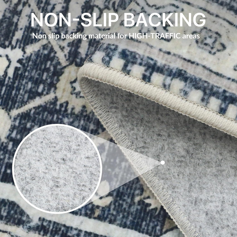 Rugs Living Room Washable Short Pile Sage