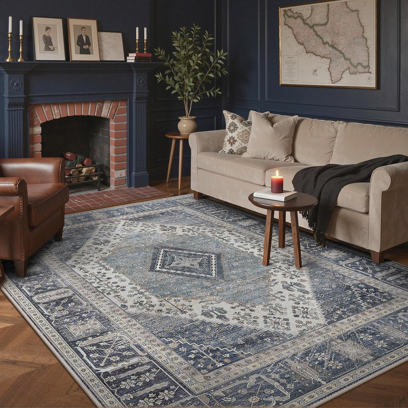 Rugs Living Room Washable Short Pile Sage