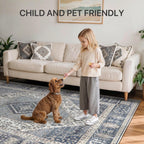 Rugs Living Room Washable Short Pile Sage