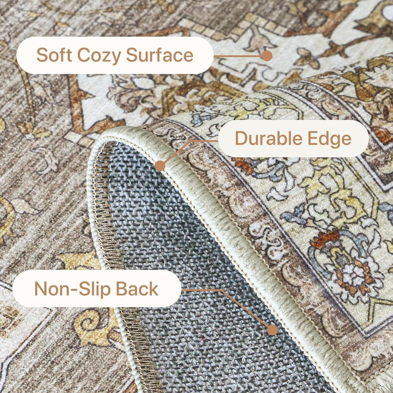 Rugs Living Room Washable Short Pilenon Slip