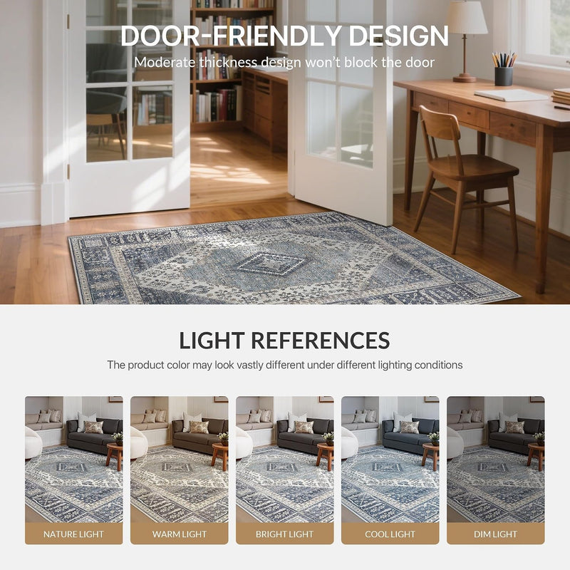 Rugs Living Room Washable Short Pilenon Slip