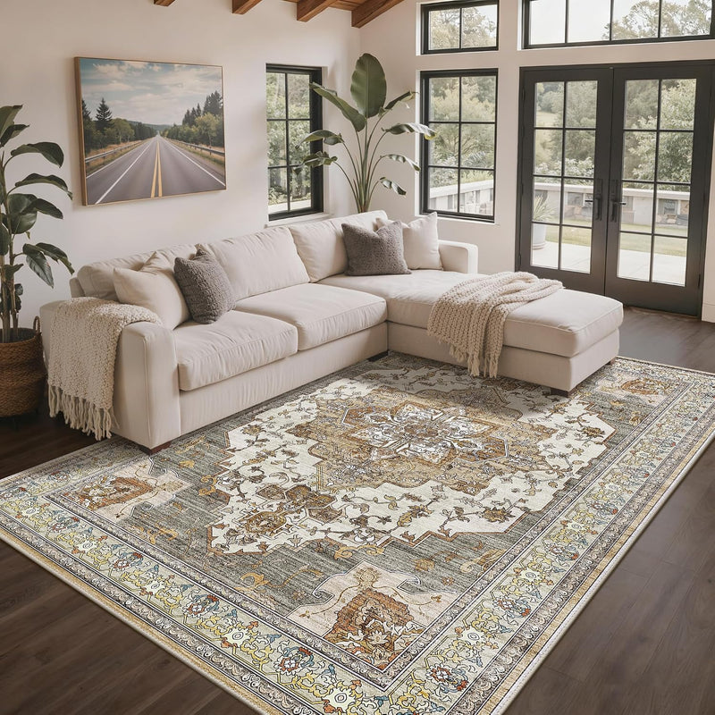 Rugs Living Room Washable Short Pilenon Slip