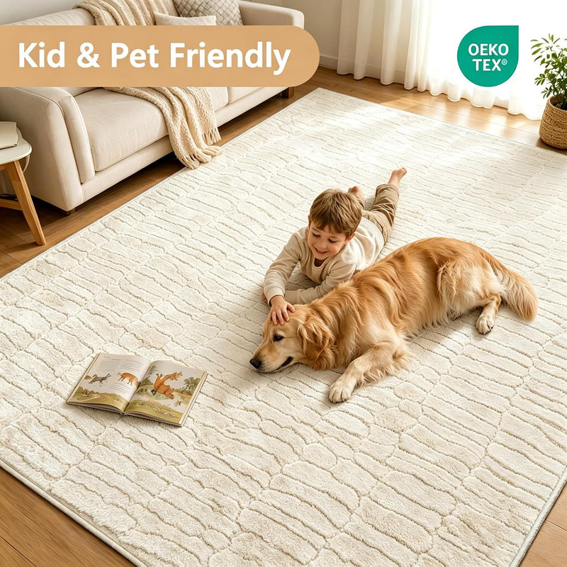 Rugs Living Room Washable Soft Fluffy Area