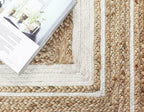 Runner Jute Rug in + Line Handmade Area Carpet