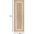 Runner Jute Rug in + Line Handmade Area Carpet
