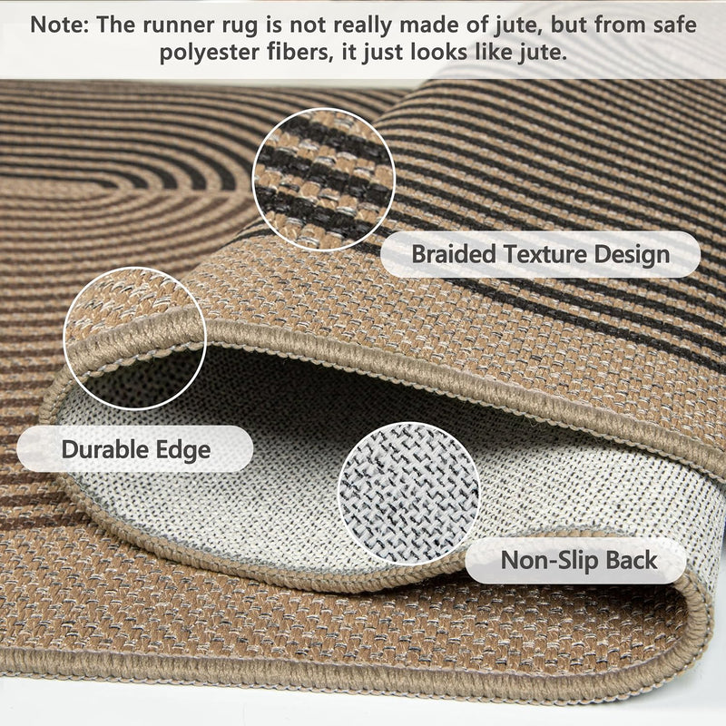 Runner Rug for Entryway Non-Slip Hallway Carpet