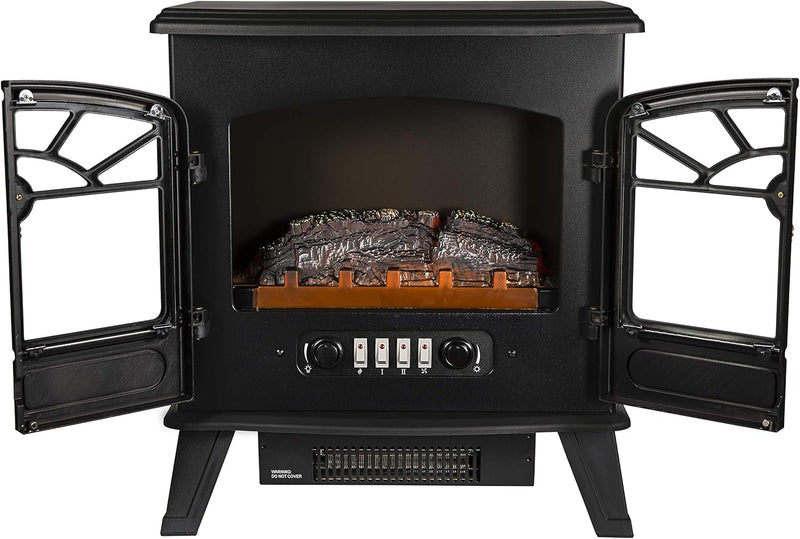 1.85KW Freestanding Electric Stove Fire Heater with 2