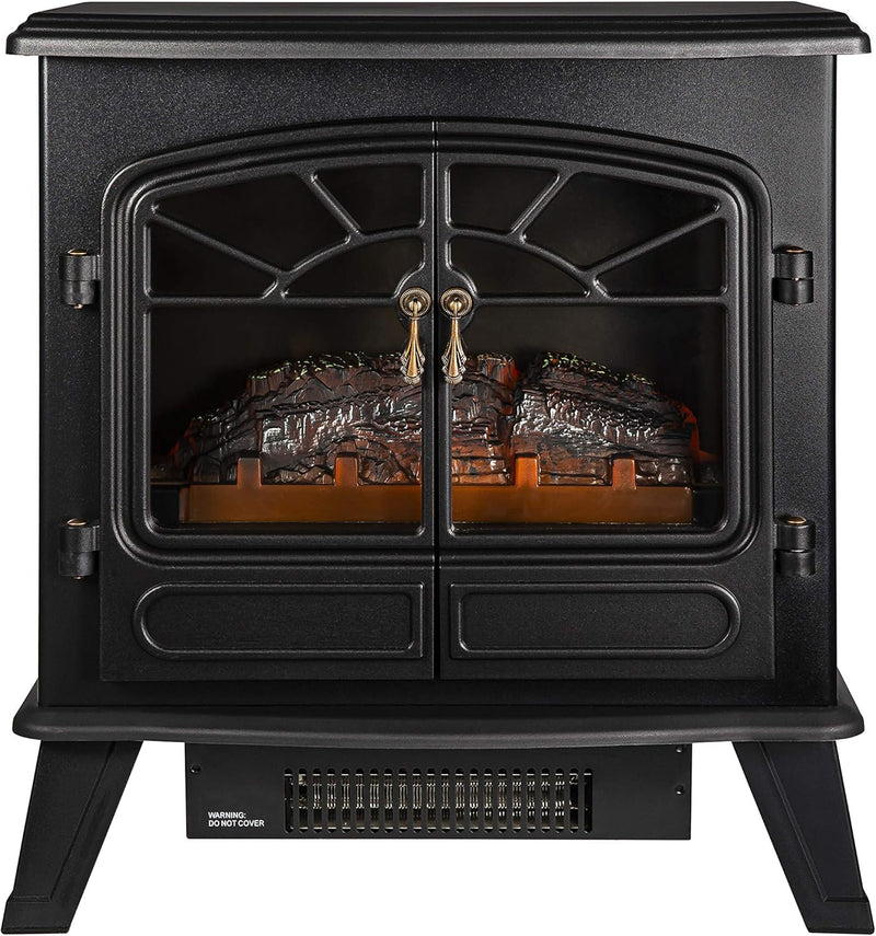 1.85KW Freestanding Electric Stove Fire Heater with 2