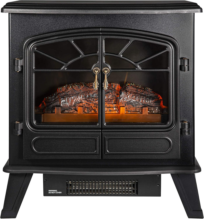 1.85KW Freestanding Electric Stove Fire Heater with 2