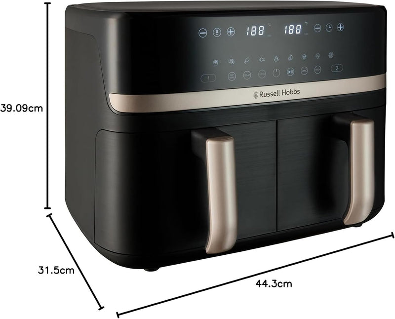 Dual Air Fryer 9L Rapid Airfryer Basket Zone