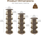 Rustic 3-Tier Rotating Kids Bookshelf Metal Frame E1-Grade