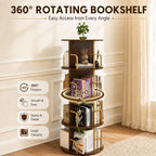Rustic 3-Tier Rotating Kids Bookshelf Metal Frame E1-Grade