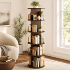 Rustic 3-Tier Rotating Kids Bookshelf Metal Frame E1-Grade
