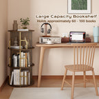 Rustic 3-Tier Rotating Kids Bookshelf Metal Frame E1-Grade