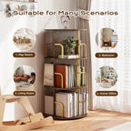 Rustic 3-Tier Rotating Kids Bookshelf Metal Frame E1-Grade