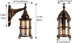 Rustic Amber Glass Wall Light 2-Pack Bronze Brushed