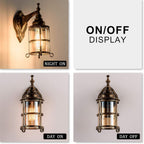 Rustic Amber Glass Wall Light 2-Pack Bronze Brushed