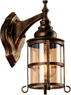 Rustic Amber Glass Wall Light 2-Pack Bronze Brushed