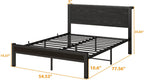 Rustic Bed Frame Wooden Storage Headboard