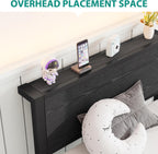 Rustic Bed Frame Wooden Storage Headboard