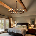 Rustic Chandelier 12-Light Wagon Wheel Chandeliers Ceiling