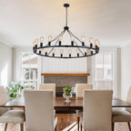 Rustic Chandelier 12-Light Wagon Wheel Chandeliers Ceiling