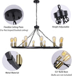 Rustic Chandelier 12-Light Wagon Wheel Chandeliers Ceiling