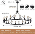 Rustic Chandelier 12-Light Wagon Wheel Chandeliers Ceiling