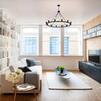 Rustic Chandelier 12-Light Wagon Wheel Chandeliers Ceiling