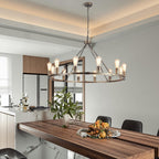 Rustic Chandelier 12-Light Wagon Wheel Chandeliers Ceiling