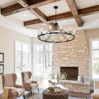 Rustic Chandelier 12-Light Wagon Wheel Chandeliers Ceiling