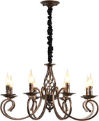 Rustic French Country Chandelier Antique Bronze 6 Lights