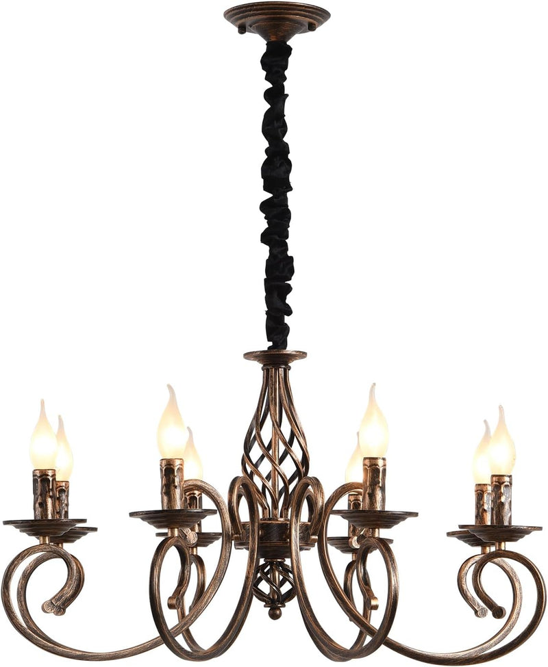 Rustic French Country Chandelier Antique Bronze 6 Lights