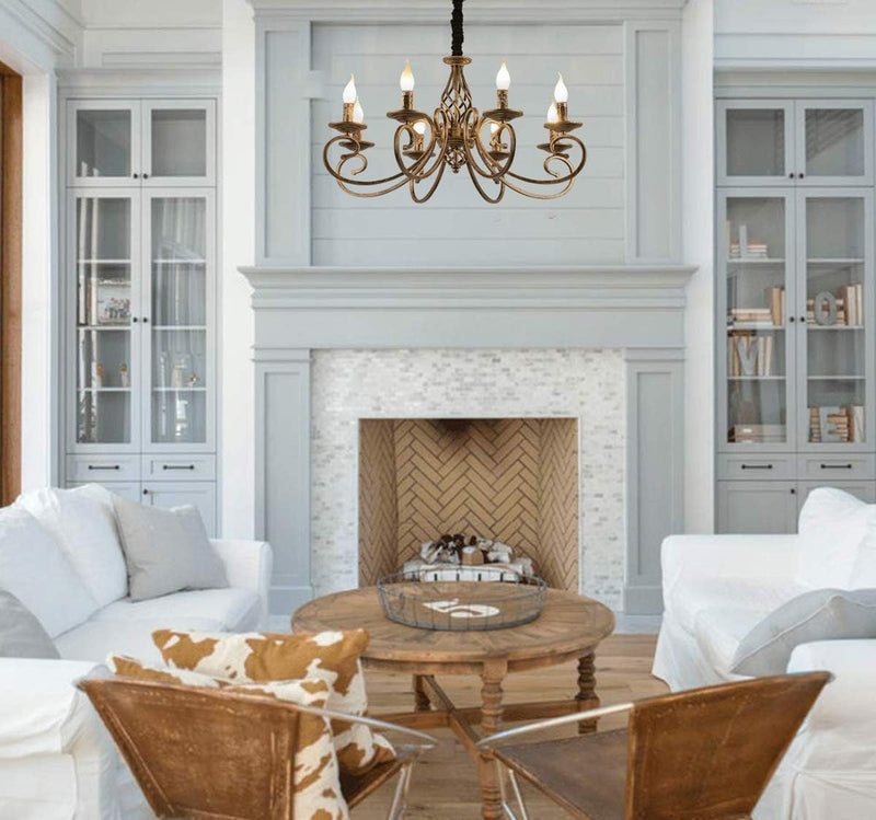 Rustic French Country Chandelier Antique Bronze 6 Lights