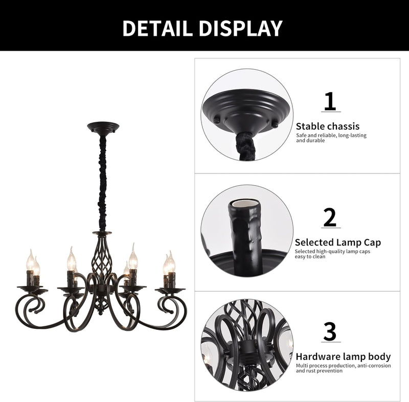 Rustic French Country Chandelier Antique Bronze 6 Lights