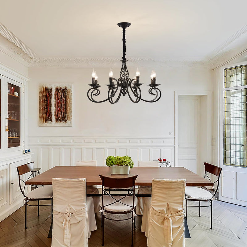 Rustic French Country Chandelier Antique Bronze 6 Lights