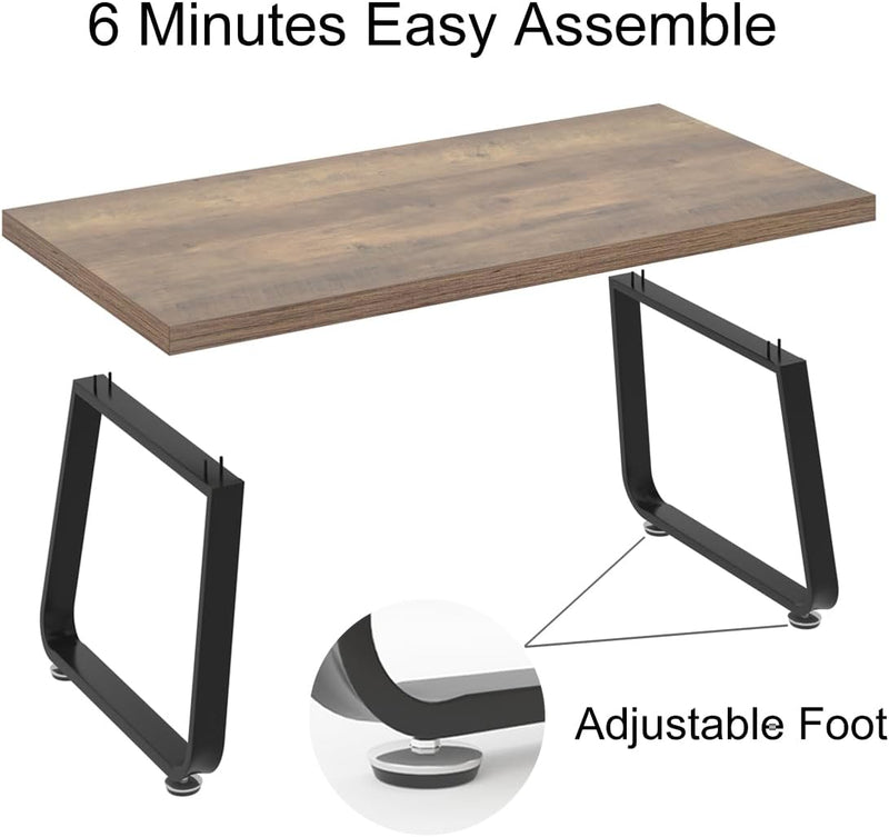 Rustic Coffee Table 60dx120wx46.5h Cm Industrial Wooden