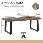 Rustic Coffee Table 60dx120wx46.5h Cm Industrial Wooden