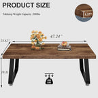 Rustic Coffee Table 60dx120wx46.5h Cm Industrial Wooden