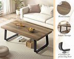 Rustic Coffee Table 60dx120wx46.5h Cm Industrial Wooden