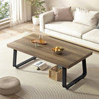 Rustic Coffee Table 60dx120wx46.5h Cm Industrial Wooden