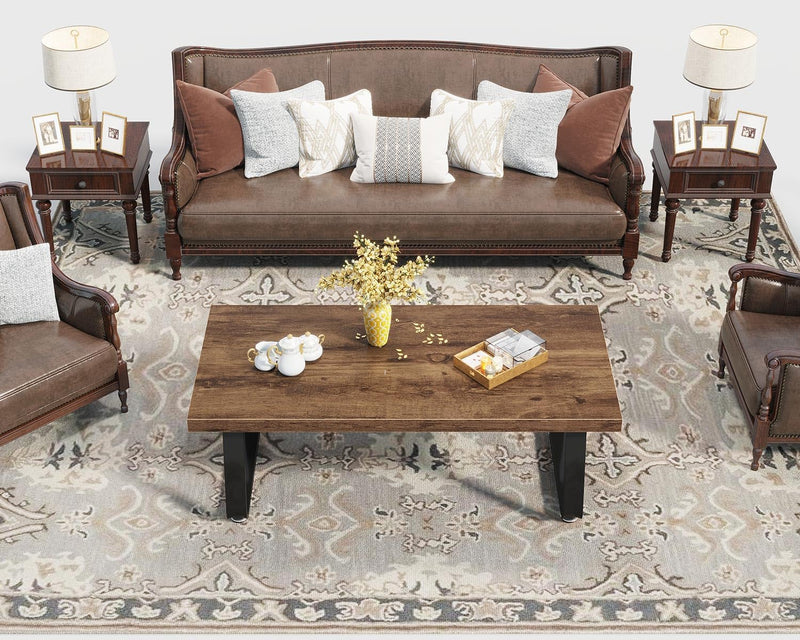 Rustic Coffee Table 60dx120wx46.5h Cm Industrial Wooden
