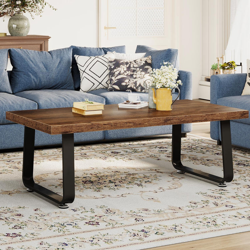Rustic Coffee Table 60dx120wx46.5h Cm Industrial Wooden