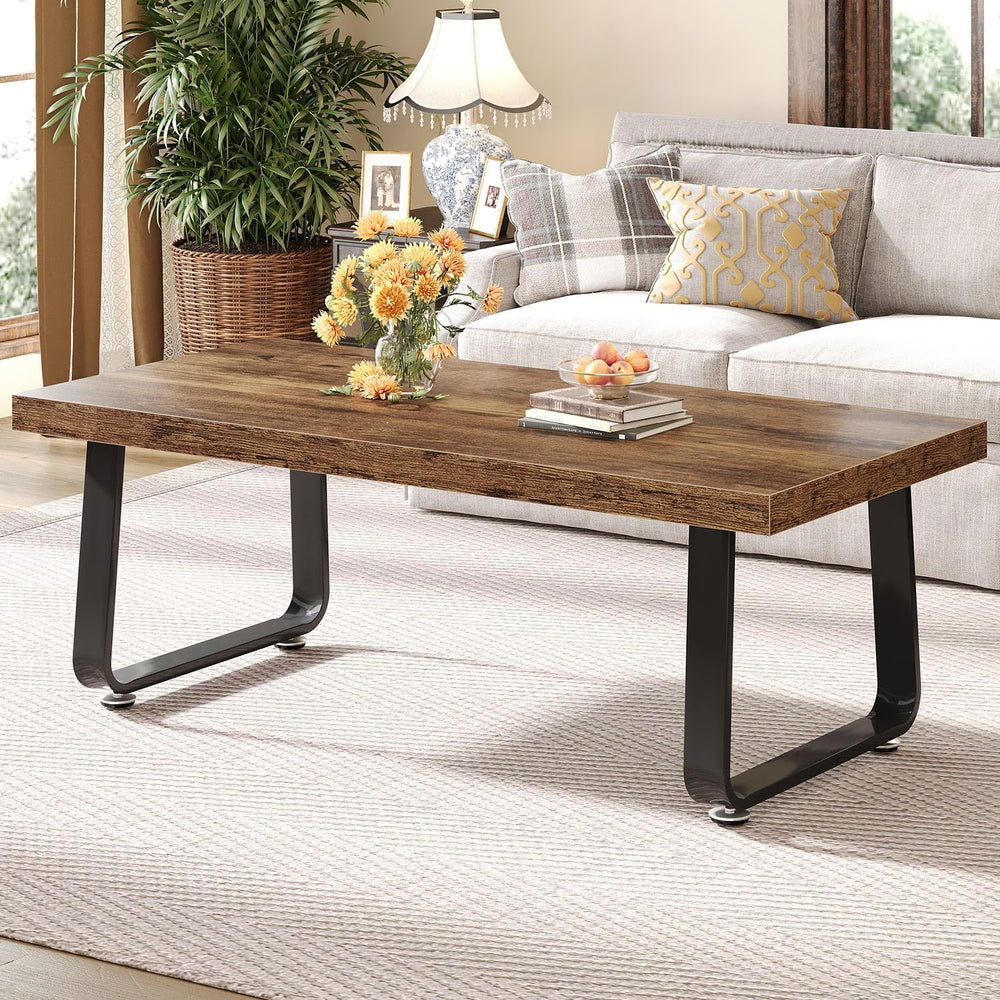 Rustic Coffee Table 60dx120wx46.5h Cm Industrial Wooden