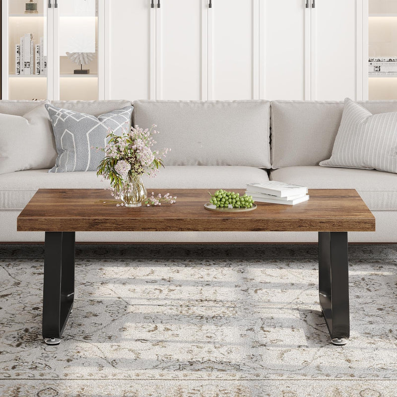Rustic Coffee Table 60dx120wx46.5h Cm Industrial Wooden