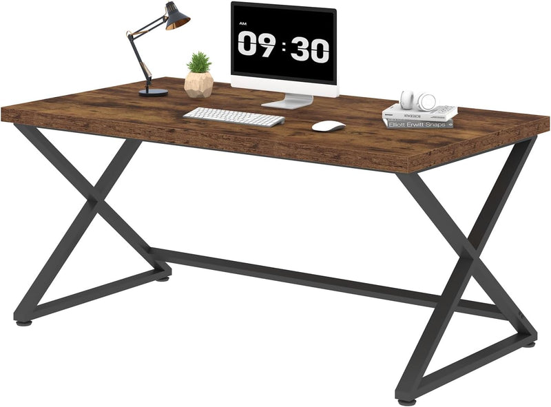 Rustic Computer Desk Farmhouse Home Office Industrial Wood