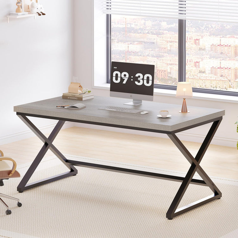 Rustic Computer Desk Farmhouse Home Office Industrial Wood