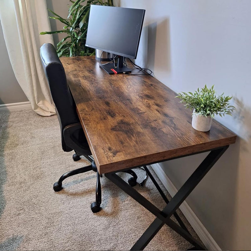 Rustic Computer Desk Farmhouse Home Office Industrial Wood