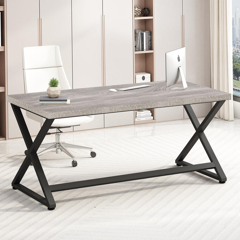 Rustic Computer Desk Farmhouse Home Office Industrial Wood